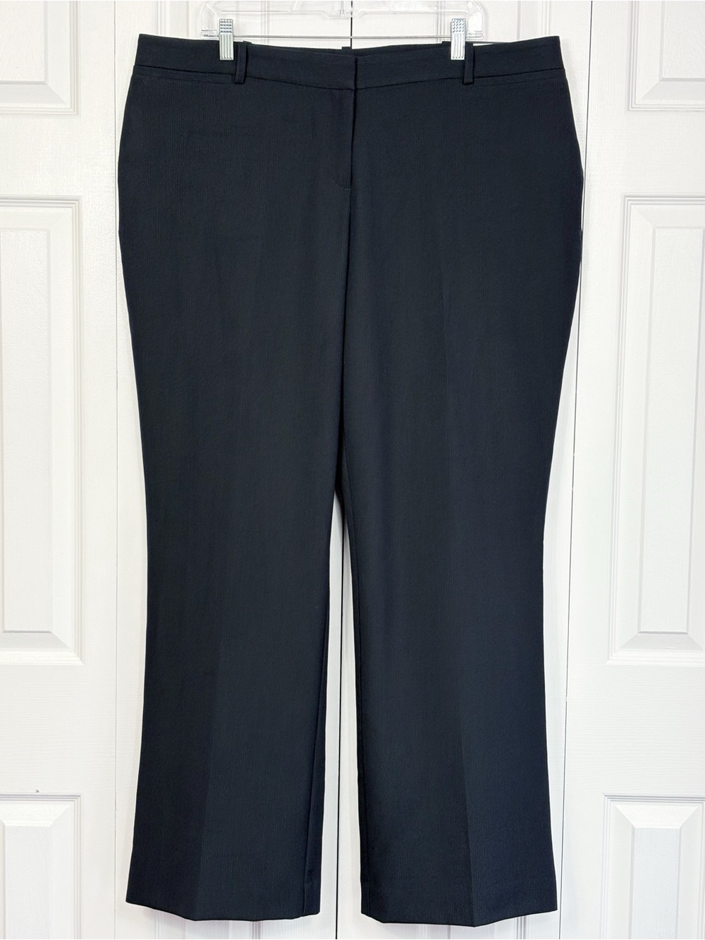 NWT Worthington Dark Navy Stripe Curvy Fit Trouser Leg Dress Pants 20W